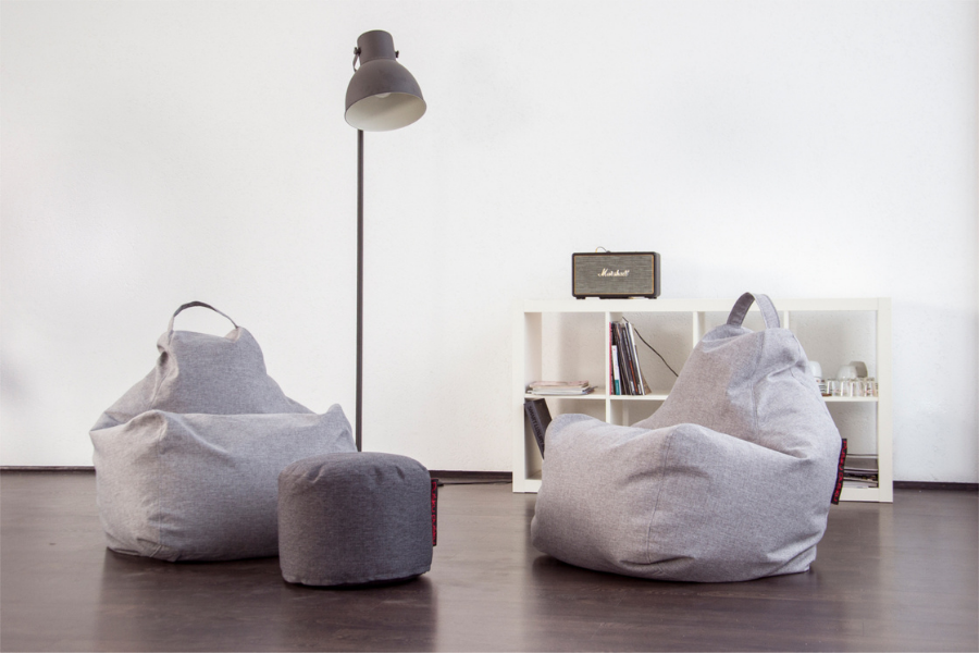 Gray indoor design bean bag