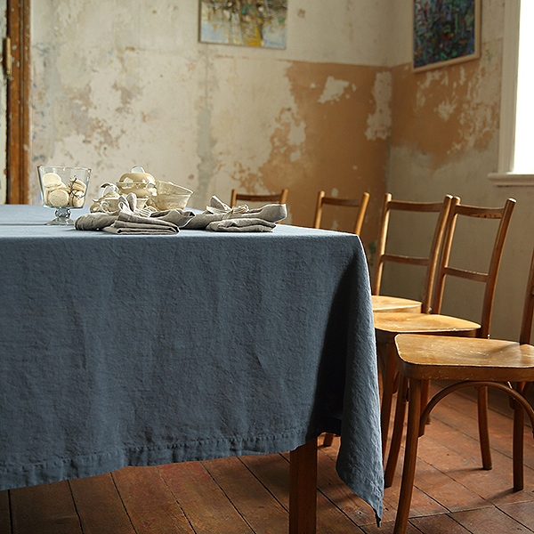 Country style linen tablecloth