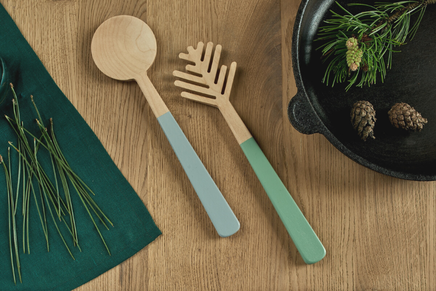 Wooden salad servers for the kitchen