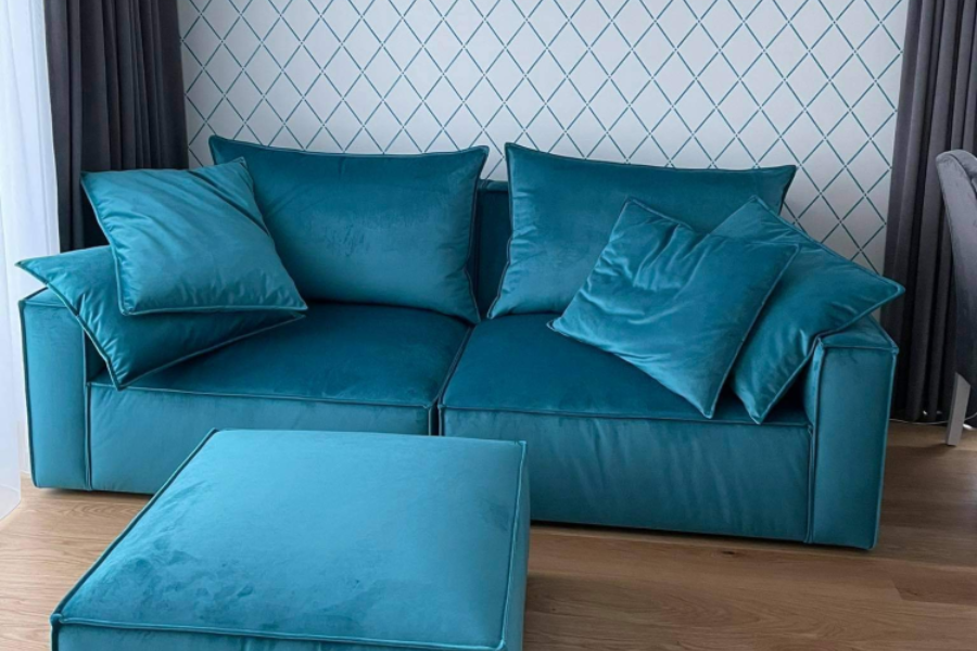 Comfortable modular sofa in blue - Scandinavian design