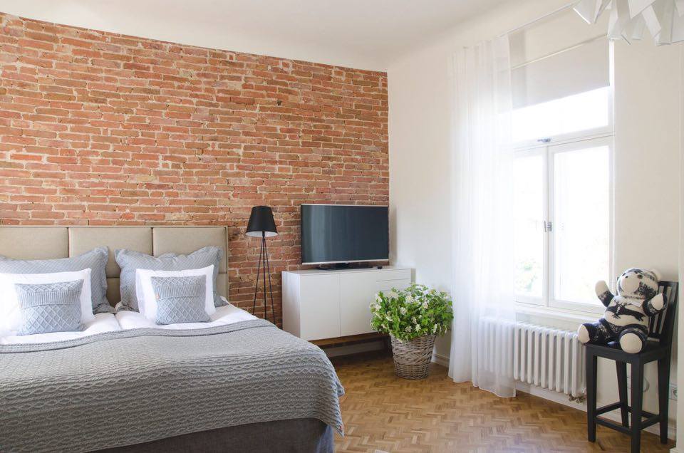 Scandinavian gray bedroom design